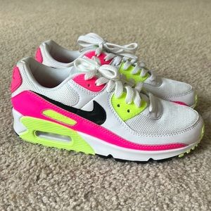 Pink and green. US size 6.5. Nike